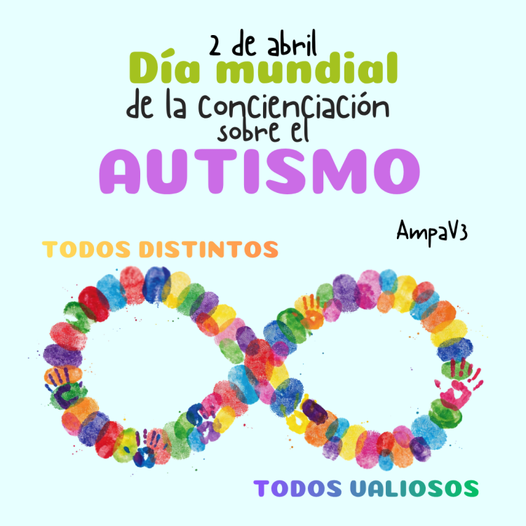 Post de facebook ára el día del autismo colorido infantil